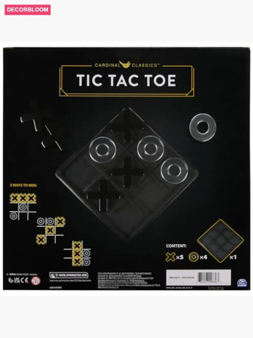 Classic Tic Tac Toe Board Game, Modern Coffee Table Décor, 2 Players - Picture 7 of 7
